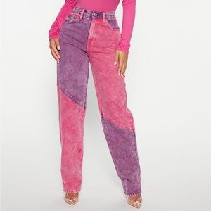 Fashion Nova | Colorblock Straight Leg Jeans